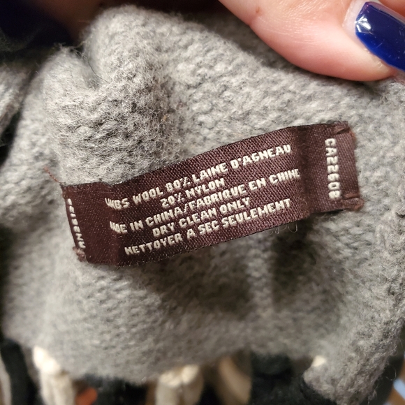 Coach wool scarf black and white striped - Picture 4 of 5